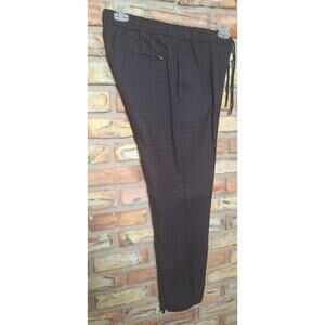 Topman men's gray/black/red jacquard dress pants/slacks 32x32- Drawstring NWOT